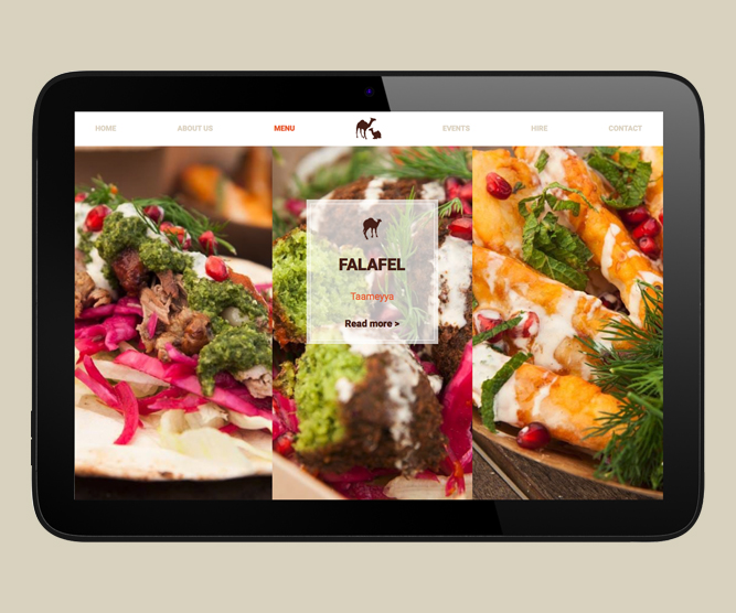 Website for food outlet